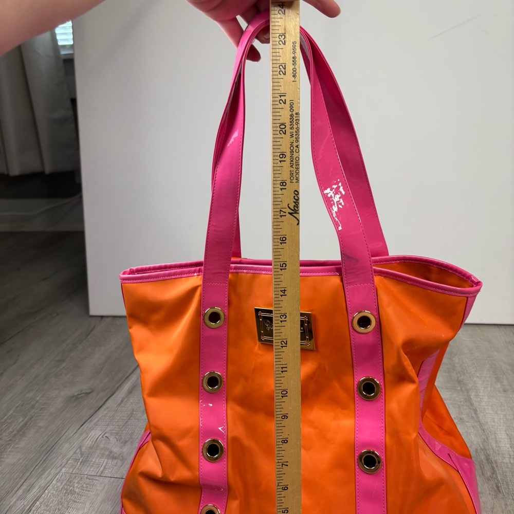 Lilly Pulitzer Orange and Pink Beach Tote - Picture 9 of 9